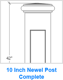 10 Inch Newel Post Complete